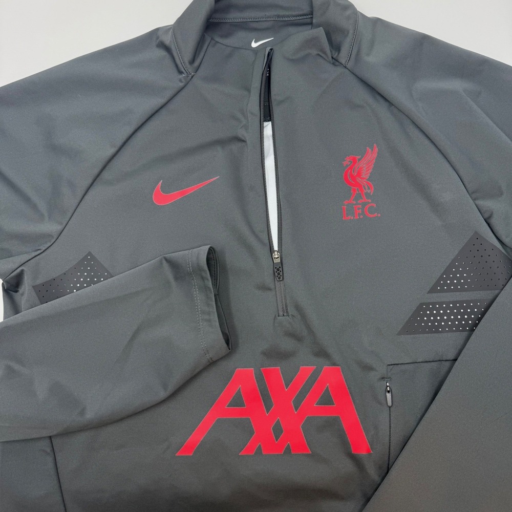 Nike Shield Liverpool FC Mens Small Grey Red 1/4 Zip Training Top CZ2706-060